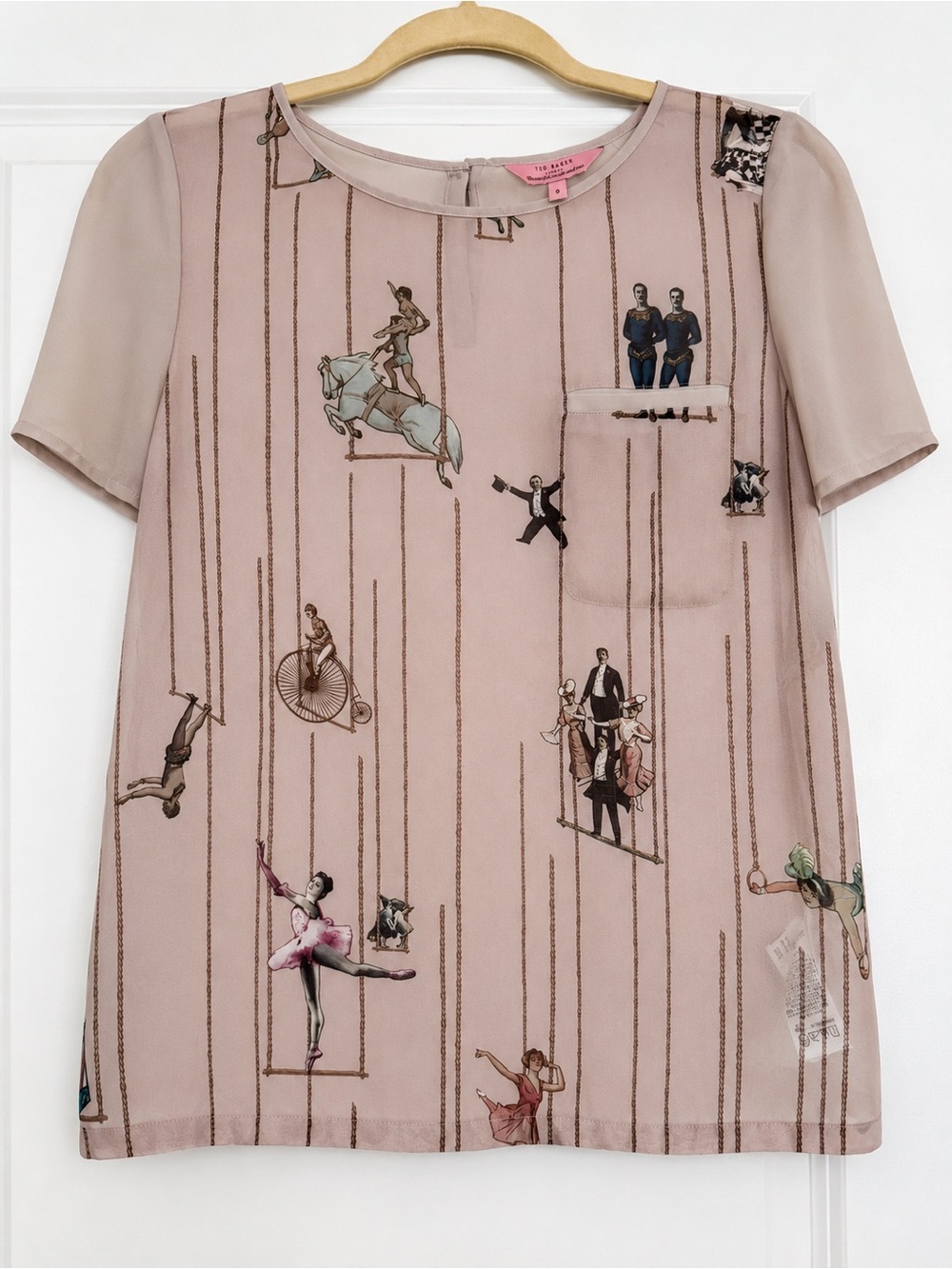 Ted Baker Blush Pink Carousel-Print A-Line Girls' Dress